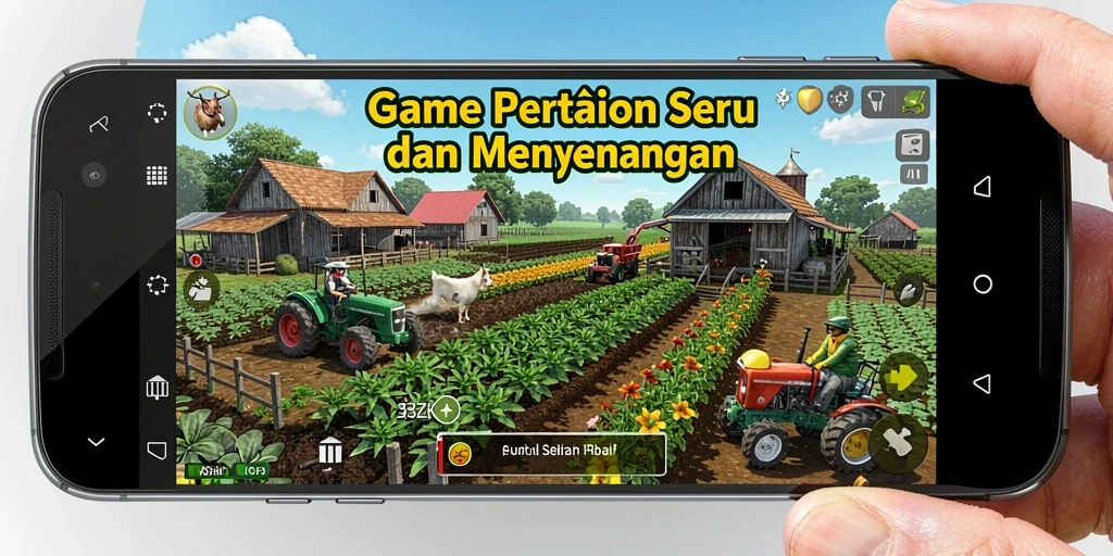 Tampilan gameplay 33ZK yang menampilkan aktivitas bertani.