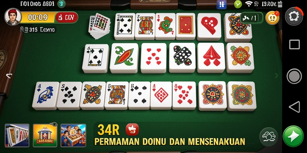 Tampilan gameplay seru dari aplikasi Domino 34R.