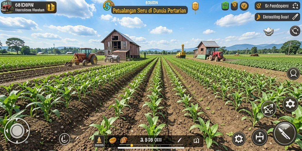 Tampilan screenshot gameplay <strong>68IDN</strong> yang menunjukkan kebun yang ditanam oleh pemain.