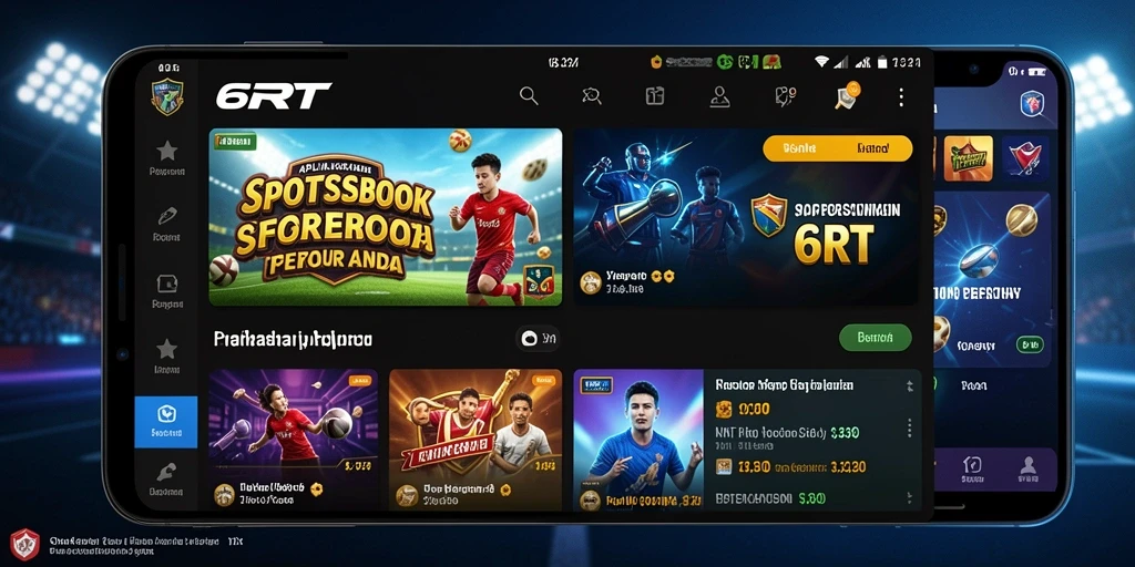 Tampilan gameplay 6RT dengan berbagai opsi taruhan olahraga.