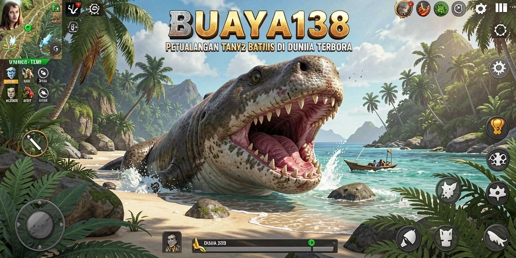 Screenshot gameplay BUAYA138 di dunia terbuka yang luas dan indah.