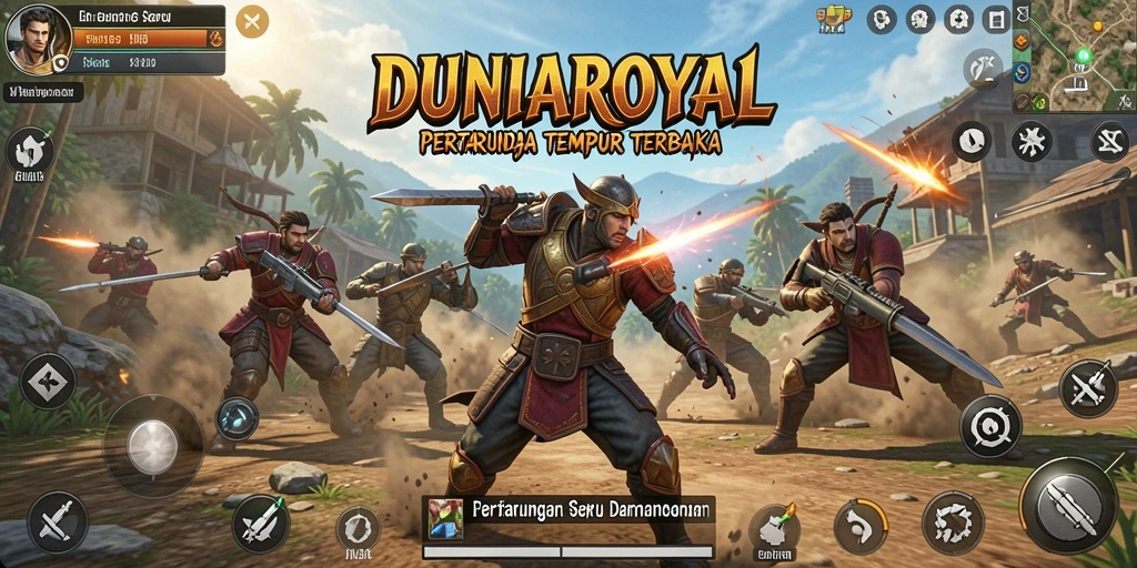 Tampilan gameplay seru dan intens di DUNIAROYAL.