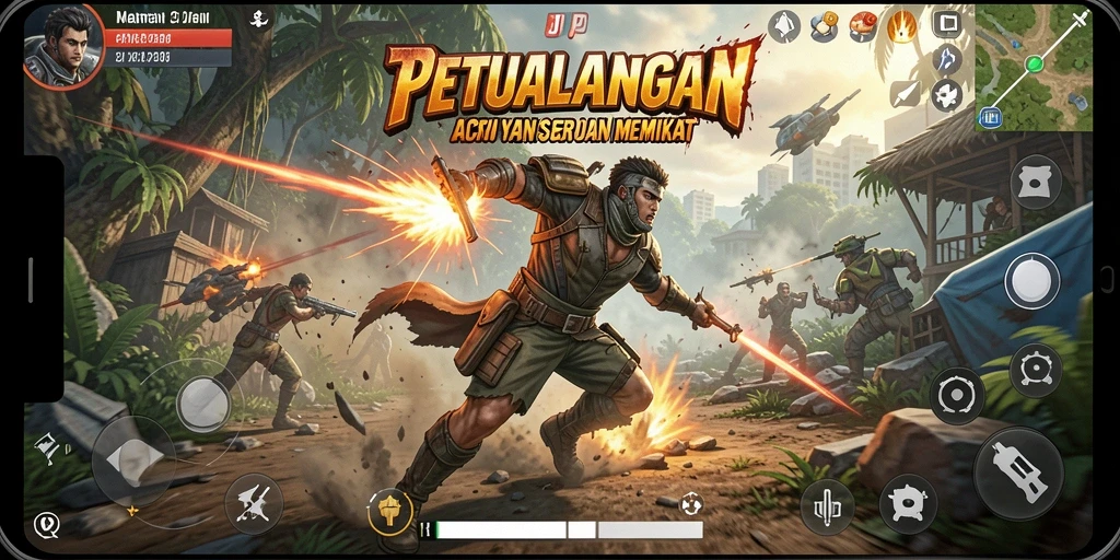 Gameplay HARAPJP yang penuh aksi dan tantangan.