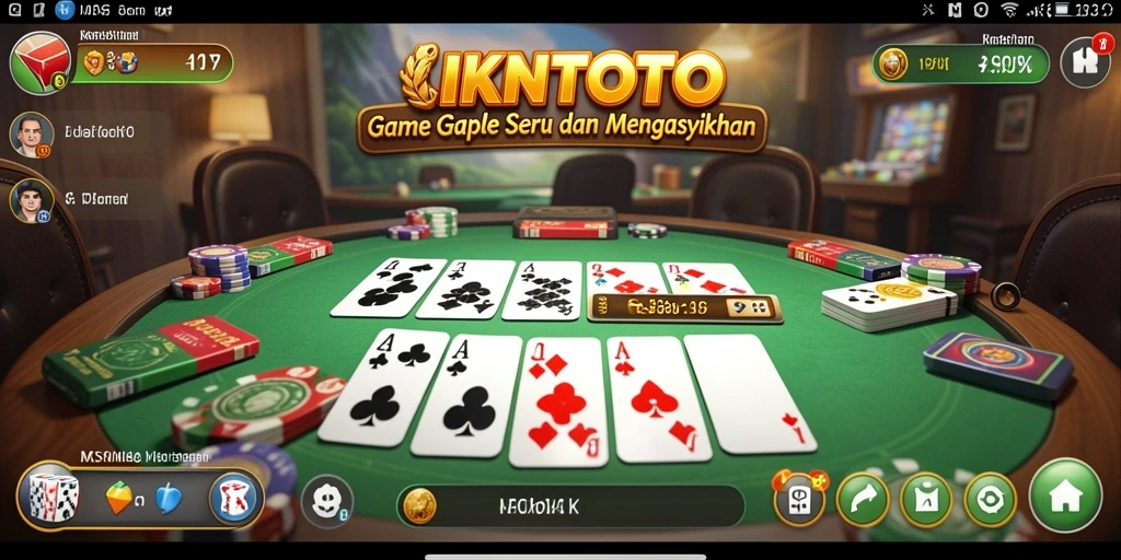 Screenshot gameplay IKNTOTO menampilkan suasana seru permainan Gaple.