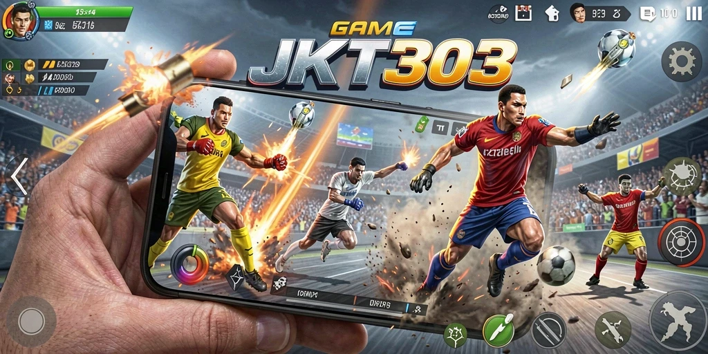 Tampilan gameplay seru dari JKT303 dalam aksi olahraga.