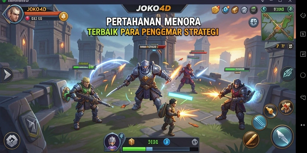 Screenshot JOKO4D menunjukkan momen mendebarkan melawan musuh dalam Tower Defense.