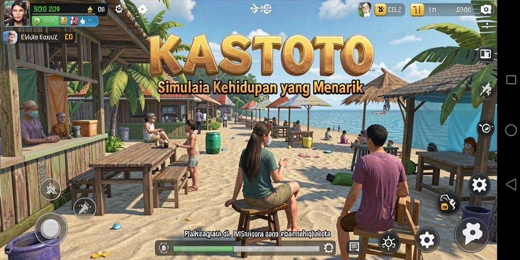 Screenshot KASTOTO menunjukkan gameplay menarik dan interaksi karakter.