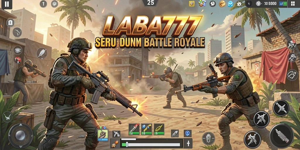 Tampilan gameplay LABA777 yang intens dan kompetitif dalam Battle Royale.