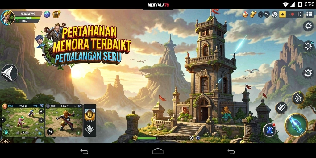 Screenshot MENYALA78 menampilkan aksi pertahanan menara yang seru dan grafis yang memukau.