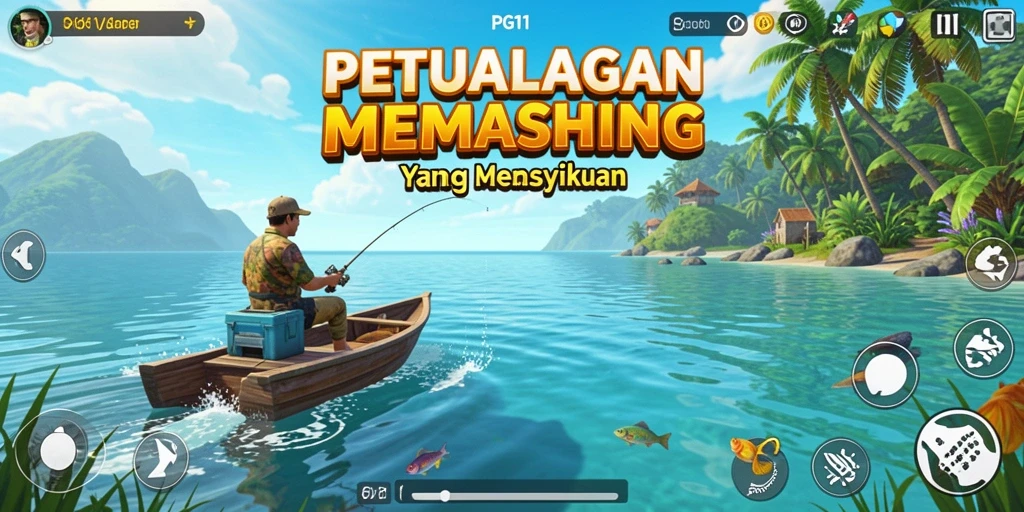 Screenshot PG11 menampilkan pemain sedang menikmati pengalaman memancing yang seru.