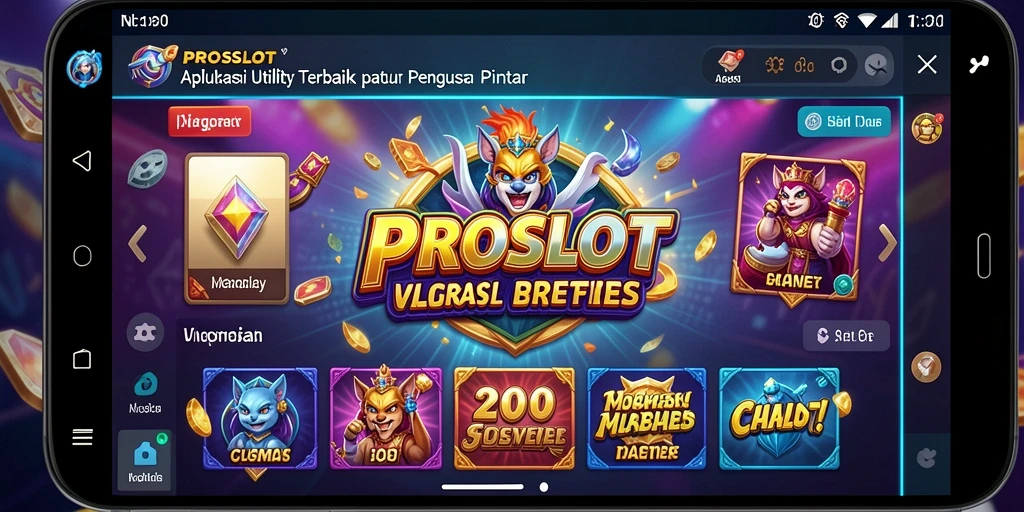Tampilan antarmuka PROSLOT dengan fitur utama aplikasi Utility.