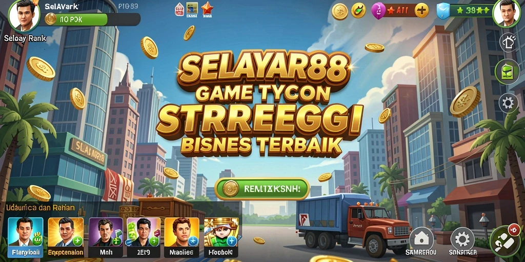 Tampilan gameplay menggambarkan strategi mengelola bisnis di SELAYAR88.