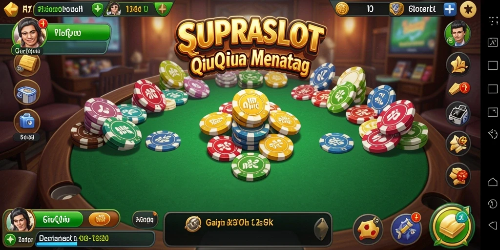 Tampilan gameplay SUPRASLOT yang menarik dengan kartu QiuQiu.