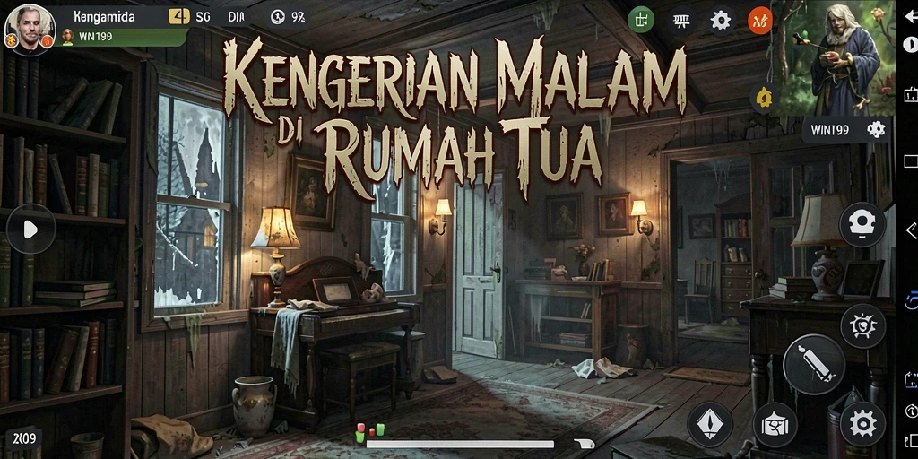 Tangkapan layar menampilkan suasana menyeramkan dan gameplay horor yang intens.