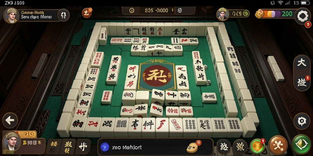 Tampilan gameplay seru ZK9 dengan grafis Mahjong yang menawan.